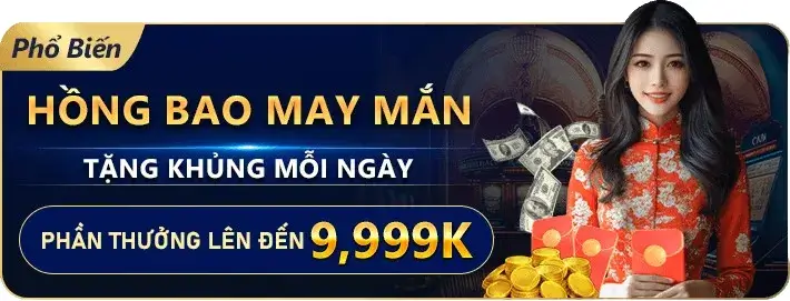 Hồng bao may mắn phát tại 99wi trị giá 9999k